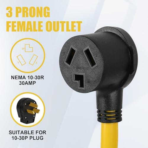 NEMA 14-50P to 10-30R Dryer Adapter, 50 Amp 4 Prong 14-50 Male Generator Plug to 3 Prong 10-30 Female Dryer Receptacle Dryer Power Cord, for RV EV Generator Welder Dryer$$Tools & Hardware Other