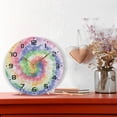 thumbnail image 2 of GZHJMY Tie Dye Wall Clock, 10" Silent Non Ticking Round Clock, Oil Painting Easy to Read Clock for Living Room Bedroom Bathroom Home Decor Holiday Gifts, 2 of 7