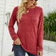 thumbnail image 2 of Moda mujer Casual sólido redondo manga larga suelta camiseta otoño blusa pulóver bolsillos Tops Pompotops  FGAJ4007, 2 of 8