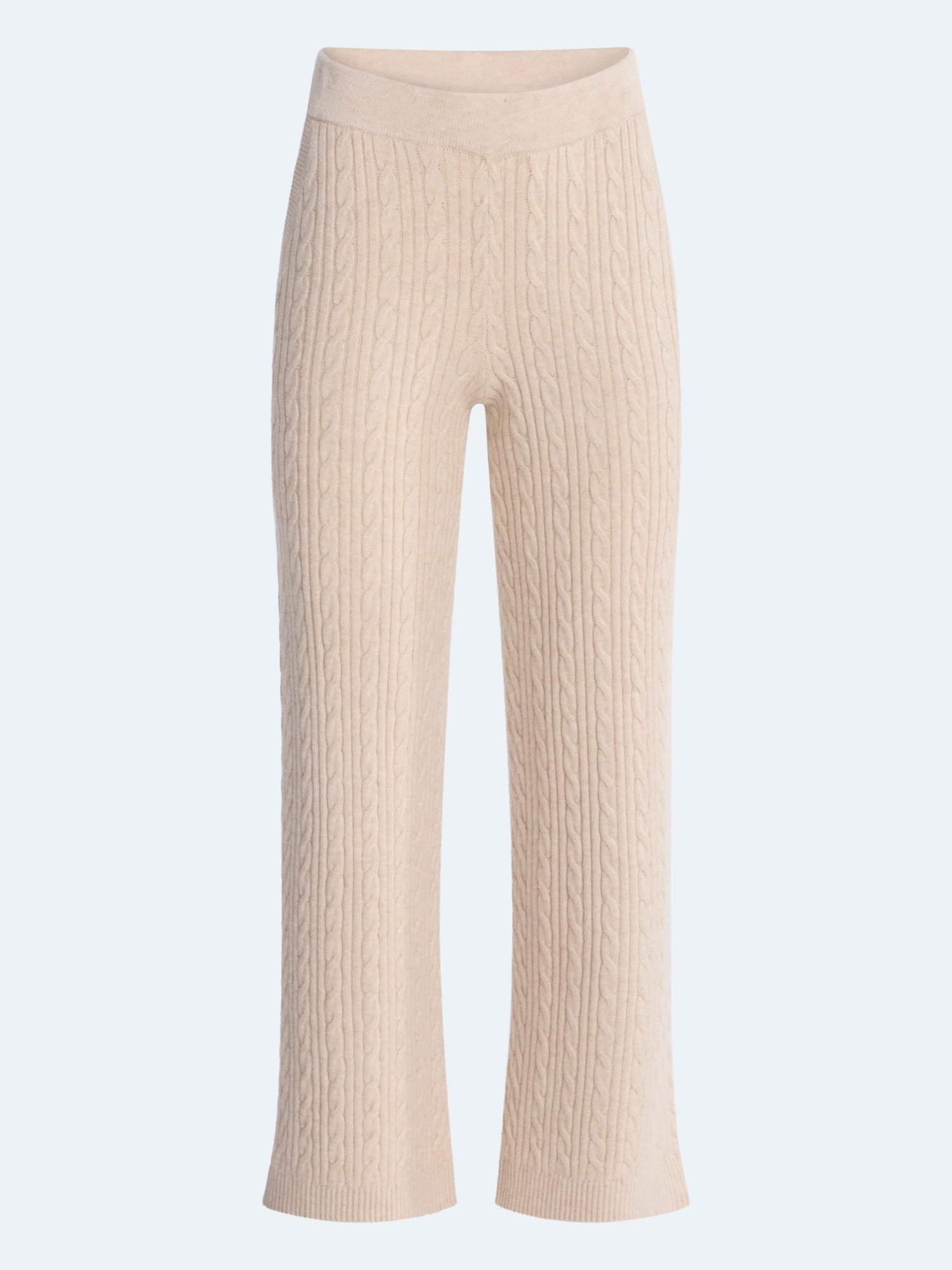 Free Assembly Women's and Women's Plus Cozy Yarn Cable Knit Sweatpants, 28.5" Inseam, Sizes XS-4X
