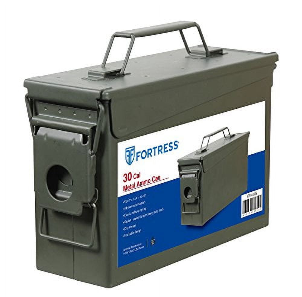 Fortress 30 Caliber Steel Ammo Can, Army Green, 30 Cal, Model 30AM