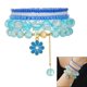 thumbnail image 2 of Elegant Stretchable Daisy and Tassels Bracelet Set Multilayered Wristchains Stackable Handchain Jewelry for Daily Wear, 2 of 4