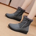 thumbnail image 6 of Tao Tao Women's Warm Fur Lining Winter Snow Boots with Side Zipper Lightweight Non-Slip Thickening Outdoor Flat Boots for Cold Weather Gray 37, 6 of 7