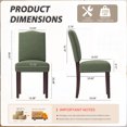 thumbnail image 5 of EOP Upholstered Dining Chair Set of 6, Wood Legs Parsons Chairs with Nailhead Trim Vintage Design for Kitchen Dining Room, Green, 5 of 9