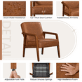thumbnail image 5 of Renwick Mid-Century Modern Upholstered Faux Leather Armchair, Light Brown, 5 of 9
