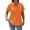 Orange, variant on Peter Pan Collar Women's Casual Crinkle Textured Blouse Buttons Decor V-Neck T-Shirt Loose Short Sleeve Solid Top for Spring Summer Office Daily Wear