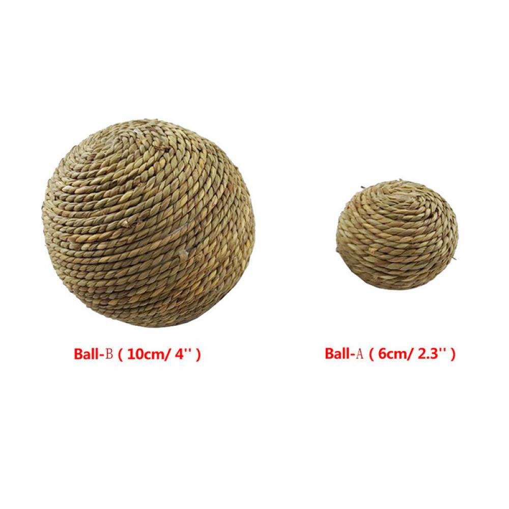 Woven Grass Play Ball Chew Toy for Rabbits Bunny Guinea Pigs Hamster Gerbils Small Pet