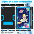 thumbnail image 6 of Decase Heavy Case for Lenovo Tab M10 Plus 2022 3rd Gen 10.6 Inch, Hybrid Shockproof Rugged Case with Built-in Kickstand, Black+Blue, 6 of 9