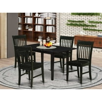 East West Furniture Dining Table- Dining Chairs, NOFK5-BLK-W