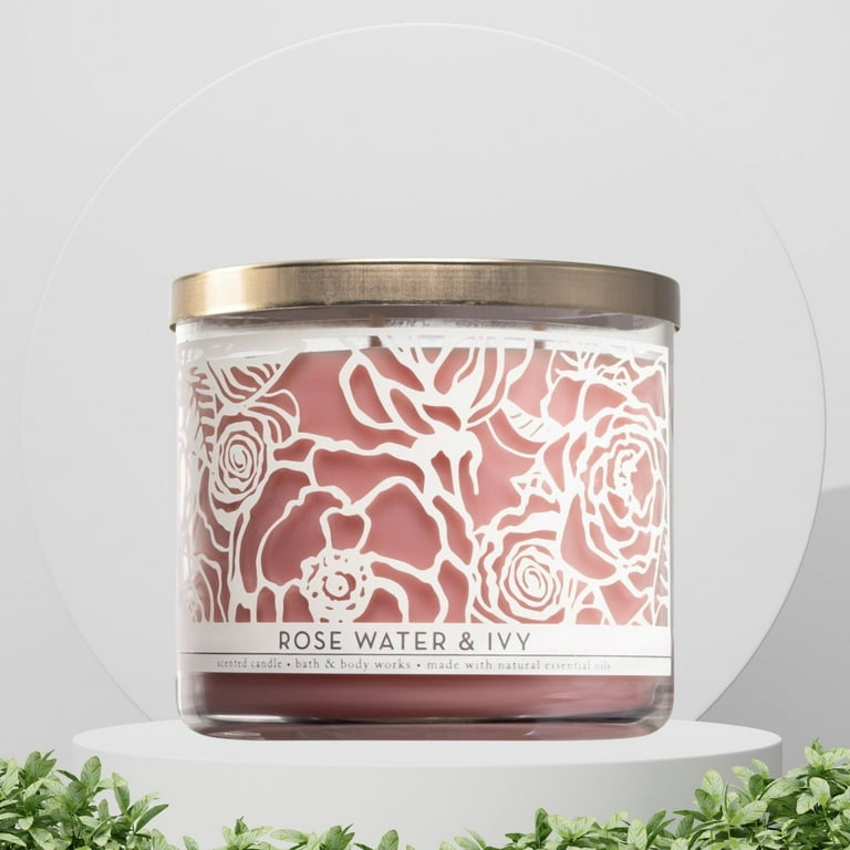 Bath and Body Works Rose Water & Ivy Scented Candle 3-Wick (14.5