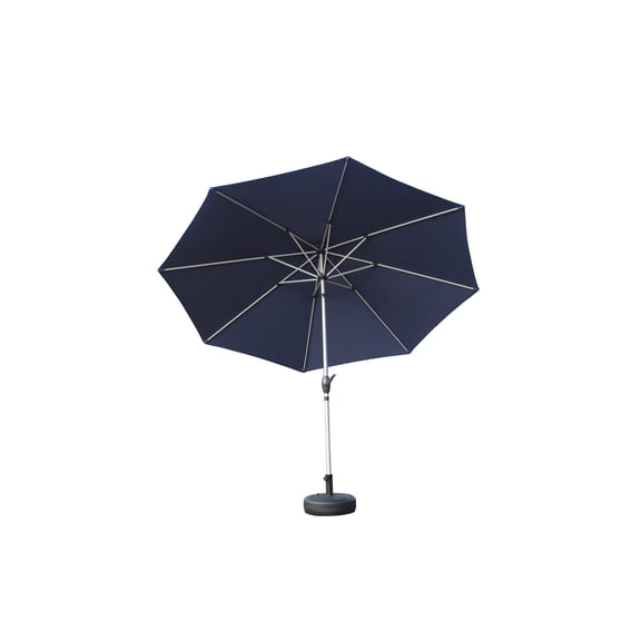 9FT Patio Umbrella, Outdoor Table Umbrella with Push Button Tilt and Crank, UV Protection Waterproof Market Sun Umbrella with 8 Sturdy Ribs for Garden, Deck, Backyard, Pool (Navy Blue)