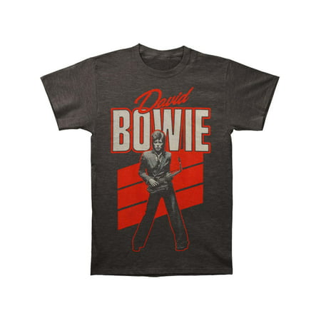 David Bowie Men's  Red Sax T-shirt Grey