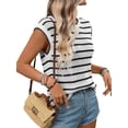 thumbnail image 3 of Women Sweater Vest Top Striped Sleeveless Knit Tank Tops Summer Outfits Black S, 3 of 10