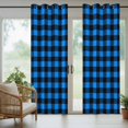 thumbnail image 3 of Outdoor Curtains for Patio Waterproof, Black Blue Plaid Windproof Pravicy Outside Porch Blackout Curtain, Country Buffalo Checked Gingham Sun Blocking Grommets Curtains for Cabana Gazebo 54"x84", 3 of 9