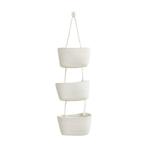 Dianli Autumn Clearance Wall Hanging Storage Basket For Organizing Miscellaneous Items, Three-layer Hanging Basket, Wall Weaving Basket, Manual Sorting Baske Clear Out Deals - up to 30% off