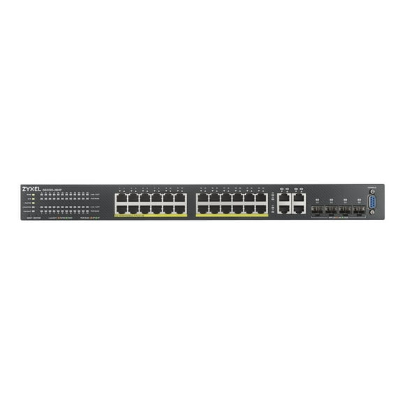 Zyxel GS2220-28HP - Switch - managed - 24 x 10/100/1000 (PoE+) + 4 x combo Gigabit SFP - rack-mountable - PoE+ (375 W)