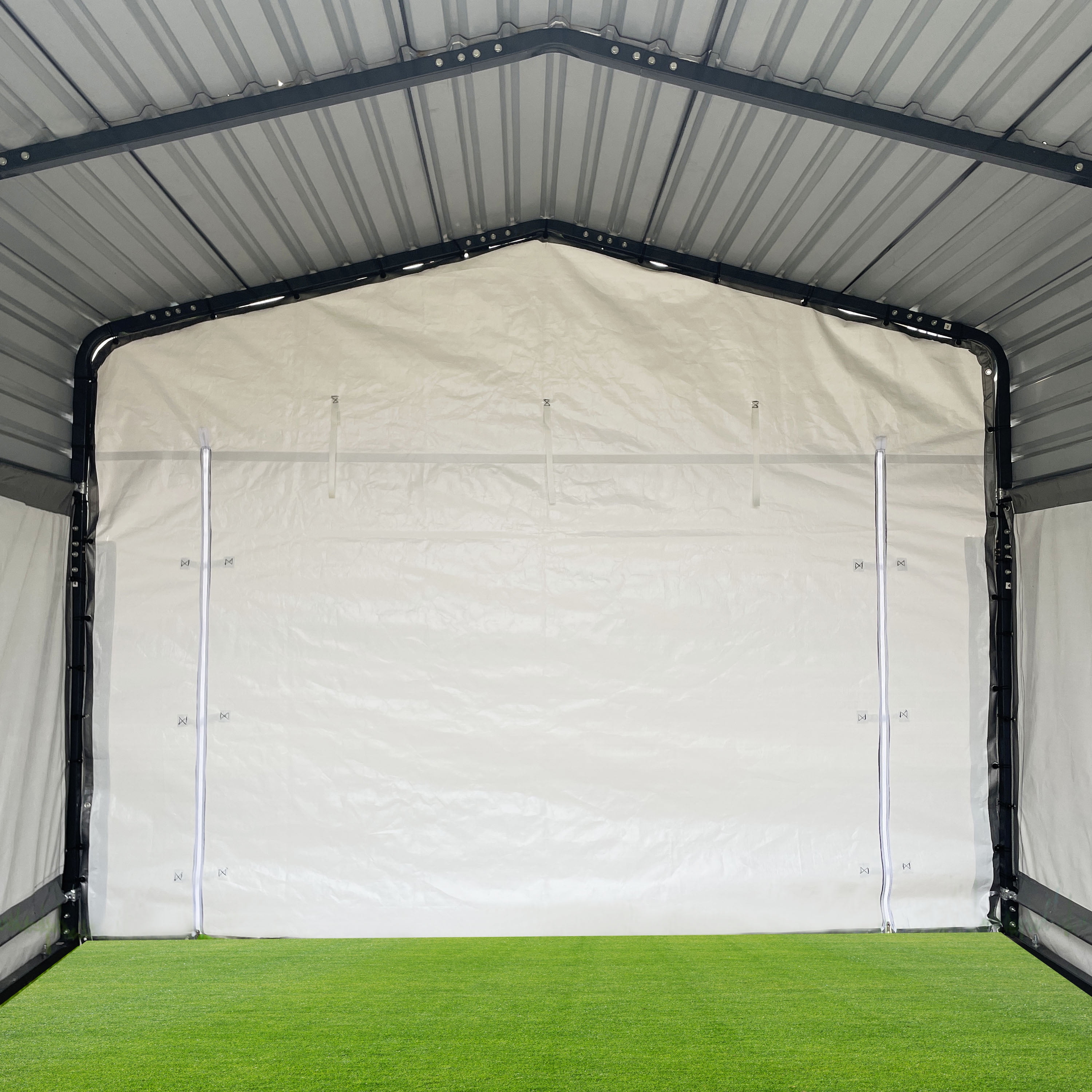 ALEKO Waterproof PE Fabric Sidewall Kit for ALEKO 12 x 30 ft Black Metal Carport