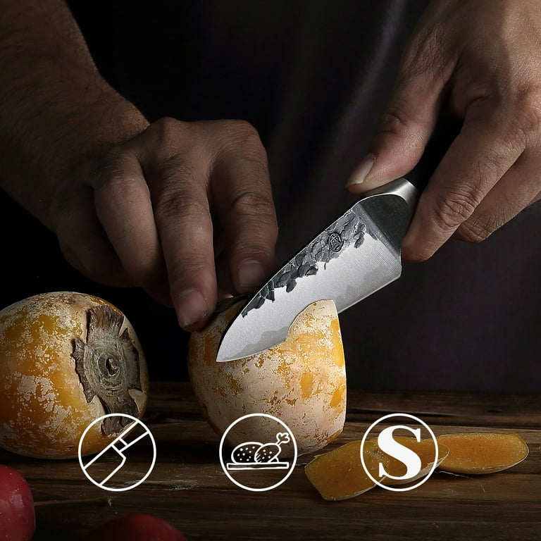MITSUMOTO SAKARI 7 inch Japanese Nakiri Chef Knife, High Carbon Stainless  Steel Vegetable Kitchen Knife, Hand Forged Professional Multipurpose Asian