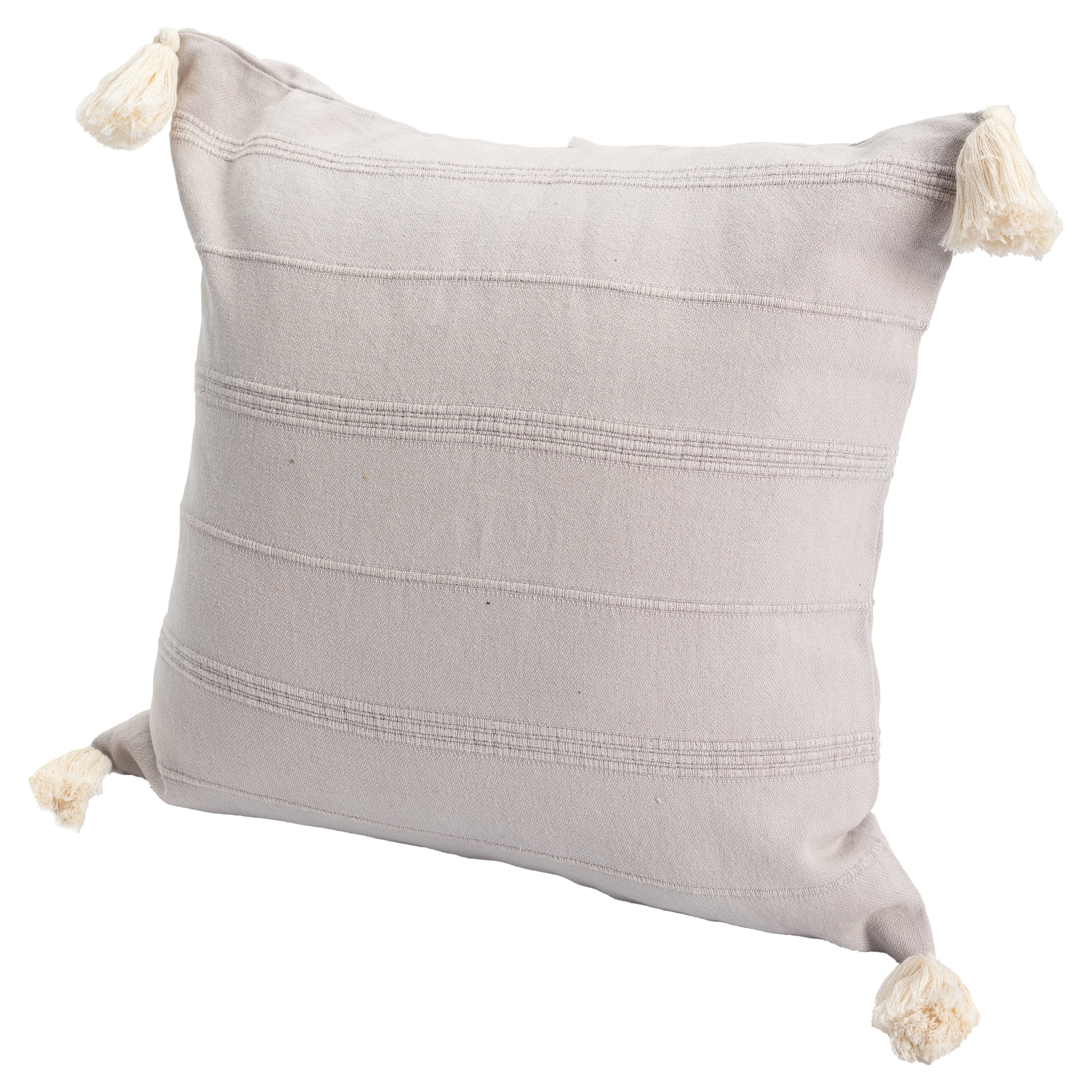 Ox Bay Sasha 18" x 18" Beige Ultra-Soft Turkish Cotton Adult Decorative Throw Pillow