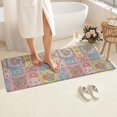 thumbnail image 4 of Pioneer Flower Floral Print Pattern Bathroom Rugs Mat, Non Slip Microfiber Bathroom Rug with Rubber Backing, Soft Mats for Bathroom Floor Tub Shower, 24"x60", 4 of 5