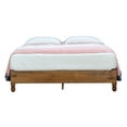 thumbnail image 4 of Open Box Slatted King Size Wooden Bed Frame with Turned Legs, Natural Brown- Saltoro Sherpi, 4 of 7