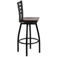 thumbnail image 3 of Home Square Metal Restaurant Bar Stool in Black and Walnut Finish - Set of 2, 3 of 5