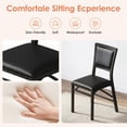 thumbnail image 6 of VECELO Set of 4 Metal Folding Chairs, High Back PU Upholstered Dining Chairs with Metal Frame, Modern Style Folding Chairs for Kitchen, Dining Room, Space Saving Design, Black, 6 of 10
