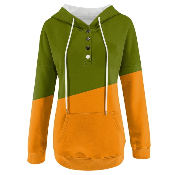 Vedolay Fall Tops for Women's Oversized Sweatshirts Pullover Long Sleeve Half Zip Hoodies Fall Tops,Yellow XL