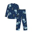 thumbnail image 2 of Bingfone Men'S Pajama Set 2 Piece Loungewear Pjs, Long Sleeve With Pajama Pants-Space Dinosaur, 2 of 9