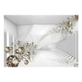 thumbnail image 3 of Tiptophomedecor 3D Illusion Wallpaper Wall Mural - Diamond Corridor Grey, 3 of 4