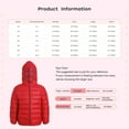 thumbnail image 6 of Lejafay Kids Girls Thicken Winter Warm Coat Solid Color Long Sleeve Hooded Zip Up Jacket Outerwear Red 140, 6 of 6
