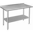 thumbnail image 1 of YUSAZENS Double Layer Stainless Steel Workbench 24 x 24 x 35 Inch, Stationary Garage Work Table No Wheels with Rear Back Panel, 1 of 8