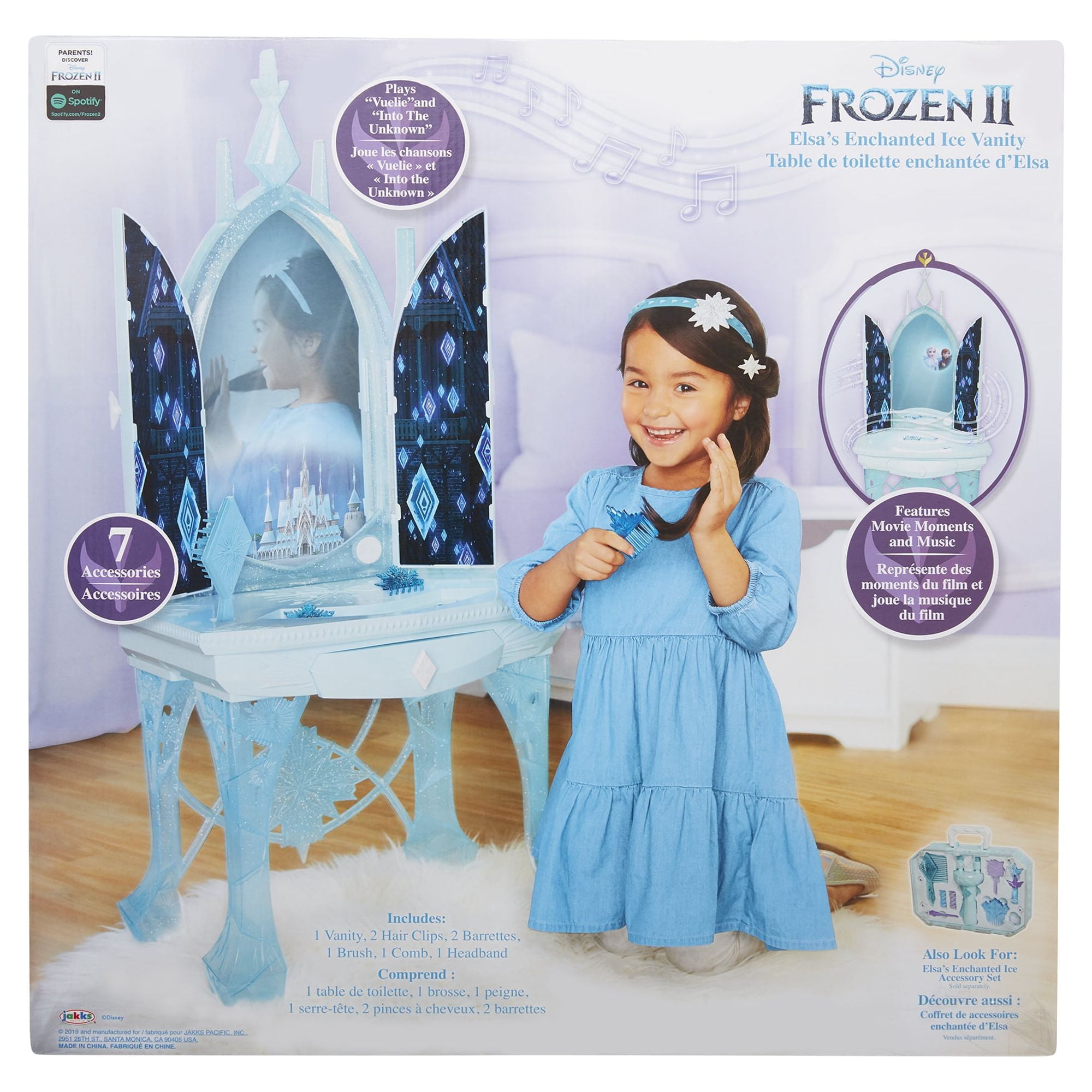 Disney Frozen 2 Elsa's Enchanted Ice Vanity Includes Lights Iconic Story Moments & Plays "Vuelie" and "Into the Unknown" For Ages 3+