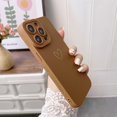 thumbnail image 2 of Compatible with iPhone 14 Pro Case, Luxury Love Heart Case with Side Pattern Soft Silicone Shockproof Full Camera Lens Cute Case for iPhone 14 Pro 6.1" for Women Girl Brown, 2 of 7