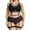 Black, variant on Plus Size Lingerie Set for Women Floral Lace Scallop Trim Garter Lingerie Set High Waist Lace Bra Panties Set Women's Bras Sets Crotchless Skinny Bras Sets for Women 2 Piece Bikini Red XL