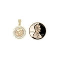 thumbnail image 5 of 14k Tricolor Gold, Mi Bautizo Baptism Christening Medal Pendant Religious Charm Round 15mm, 5 of 6