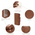 thumbnail image 5 of Leather Wallets for Men, Bifold Wallet Slim Minimalist for Women with RFID Blocking, Card Holders, ID Window, Money Clip, Coin Pocket, Brown, 5 of 6