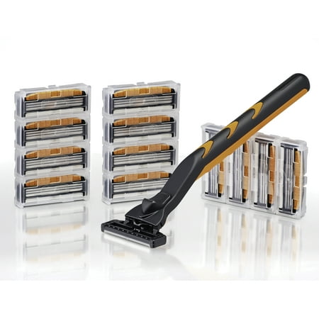 As Seen on TV! MicroTouch Tough Blade Triple Blade Razor with 12 Refill (Best Razors For Sensitive Face)