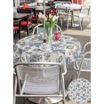 thumbnail image 5 of Outdoor Tablecloth with Umbrella Hole for Patio/Picnic/Party/Camping, Navy Blue Rose Waterproof Table Cloth Round Cover Washable, Farmhouse Vintage Botanical Floral Burlap (Dia 54"), 5 of 9