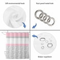 thumbnail image 5 of Pink Grey Waterproof Fabric Shower Curtain,Chic Garden Floral Stripe Aesthetic Flower Boho Waterproof Fabric Shower Curtain for Bathroom Curtains Bathtubs Shower Curtains with 12 Hooks Stall 54x78in, 5 of 8