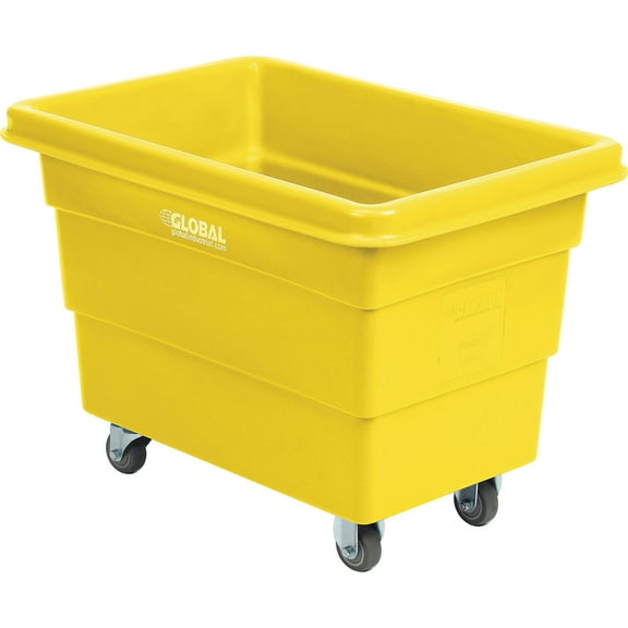6 Bushel Plastic Bulk Box Truck, Direct Mount Base, Yellow, 33-2/5"L x 23"W x 24-1/2"H