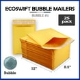 thumbnail image 4 of EcoSwift Brand Premium Kraft Bubble Shipping Bag Self-Seal Mailer, 8.5 in. x 11 in. (Size 2), Solid Gold, 25-Pack, 4 of 6