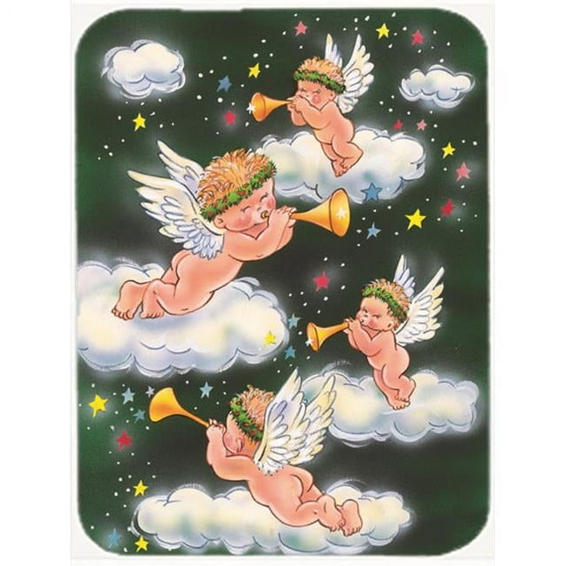 Carolines Treasures AAH7253LCB Angels on Green Glass Large Cutting Board