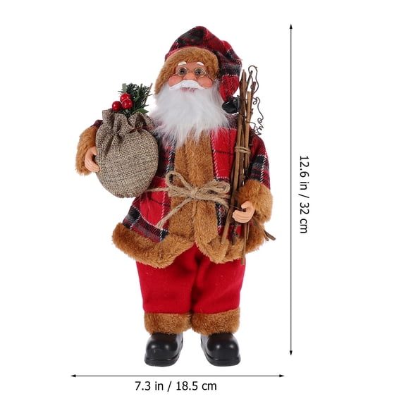 Luxshiny Xmas Santa Claus Figurine Red Fabric Outfit for Home Christmas Decor
