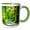Green/White, variant on 3drose, Luscious Pine Tree Lined Path Image of Light Infused Painting, 11oz Mug