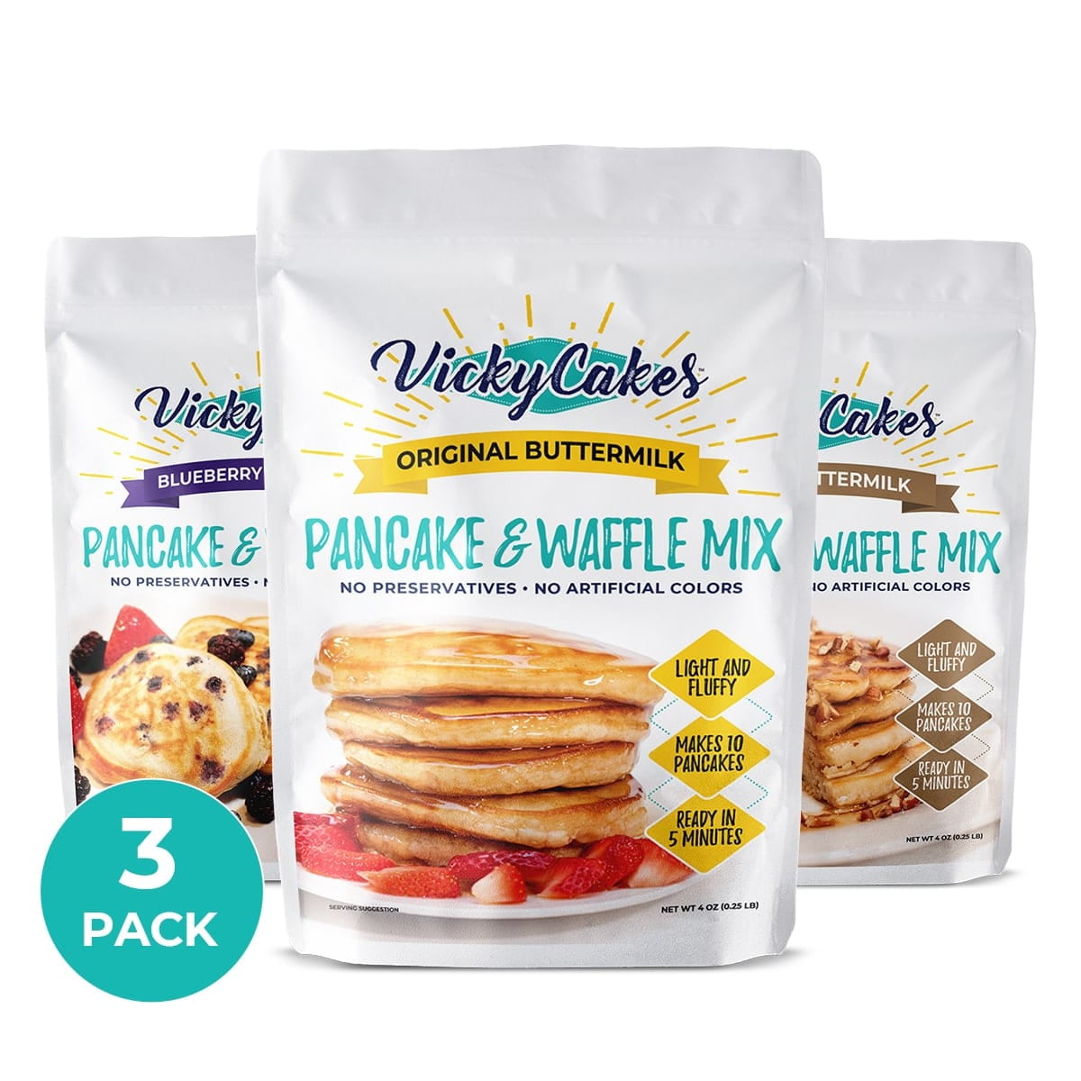Vicky Cakes VeganFriendly DairyFree Pancake & Waffle Mix Variety