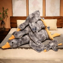 Extra Soft Goose Plush Hugging Pillow - Easter Toys Round Belly Stuffed Animal Cushion, Easter Gifts, Cozy Holiday Cuddle Companion, Durable Sofa/Bed Decor, Gray, 51.18in