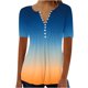 thumbnail image 2 of Fiudx Tops para Mujer Moda Mujer Verano Casual Impresión Manga Corta Cuello En V Blusa Superior Camiseta, 2 of 5