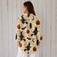 thumbnail image 2 of Nyfairy Plus Size Women's Halloween Print Long Sleeve Button Down Casual Shirt, 2 of 5