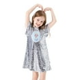 thumbnail image 5 of Disney Princess Girls Dresses Elsa Silver Graphic Sequins Short Sleeves Outfits Girls Fashion Sizes 3-6, 5 of 8